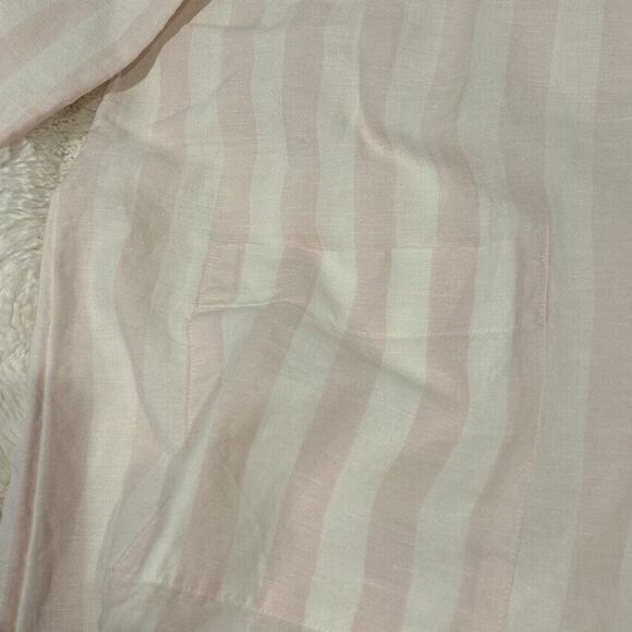 J Crew Womens Cotton Linen V Neck Beach Tunic Pink Stripes 2XL - Picture 6 of 6